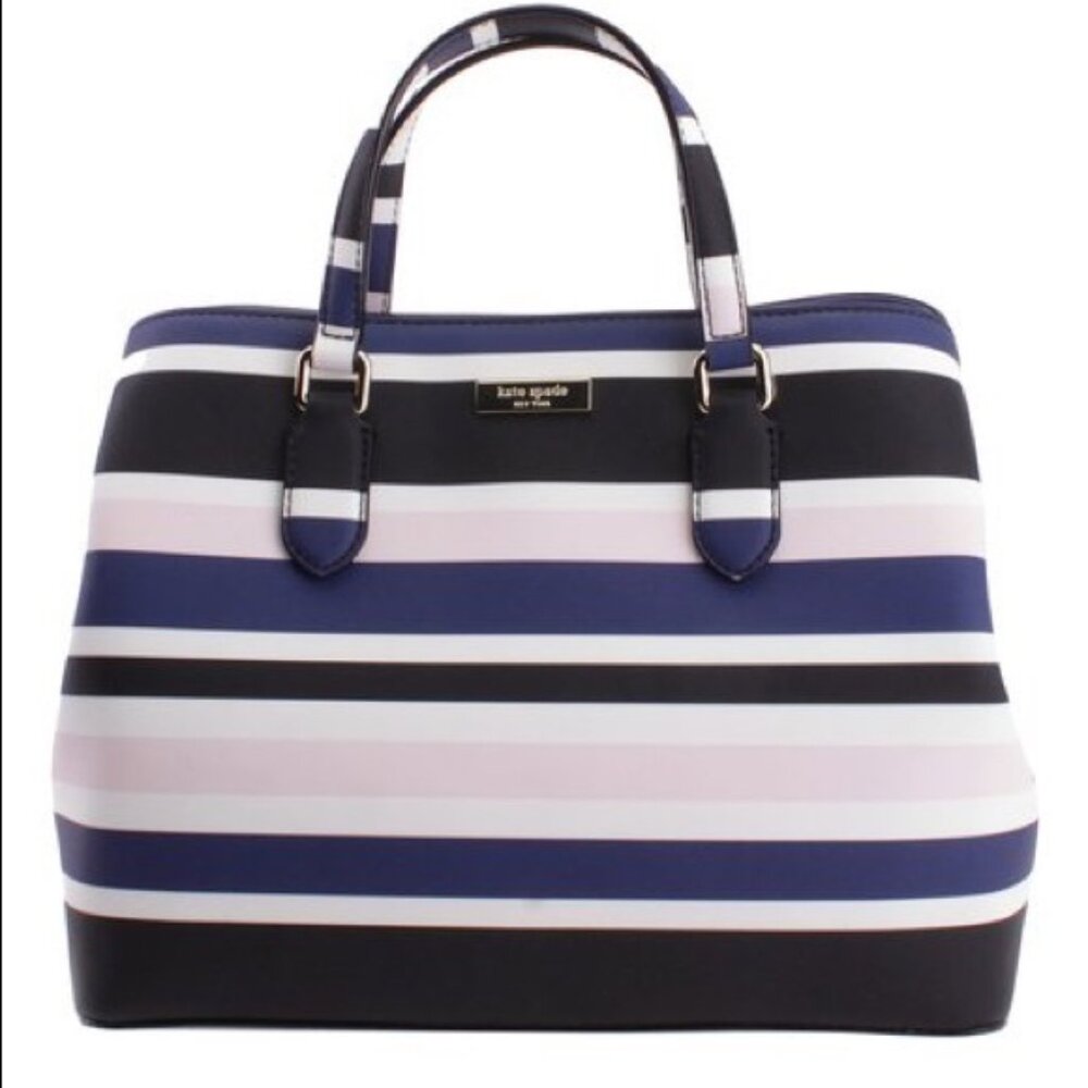 Kate Spade Evangelie Stripe Laurel Way Cruise Crossbody Satchel Bag